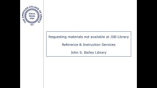 Requesting material from Document Delivery Services