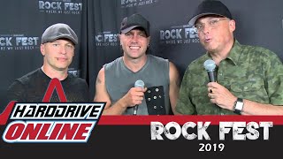 Three Days Grace - Lou Brutus talks with Matt & Brad Walst at Rock Fest 2019 | HardDrive Online