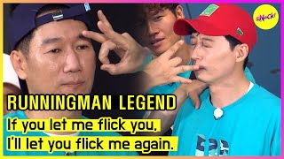 [RUNNINGMAN] If you let me flick you, I'll let you flick me again. (ENGSUB)