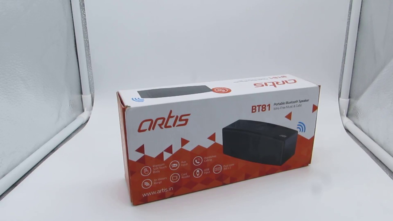 Artis -BT81 Wireless Portable Bluetooth Speaker unboxing with TF Card Reader/AUX In/USB