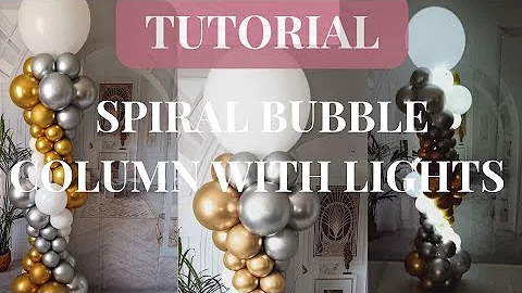 Quick and easy spiral bubble balloon column with balloon lights  #diy #Balloon #diy #columns