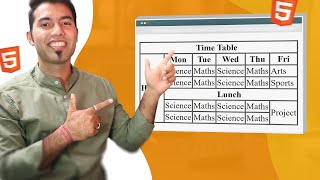 Advance HTML tutorial - How to create a School TimeTable in HTML in Hindi screenshot 2