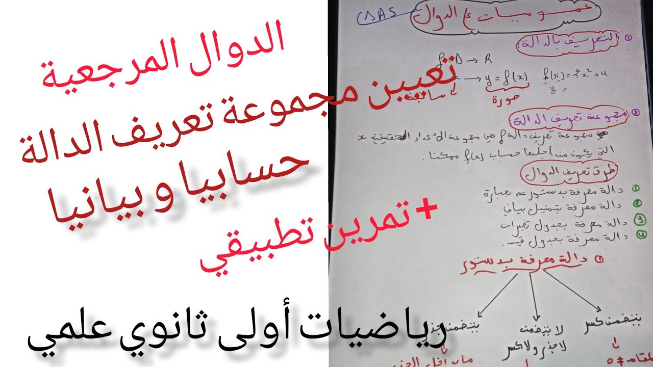 دروس رياضيات للسنة أولى ثانوي علمي