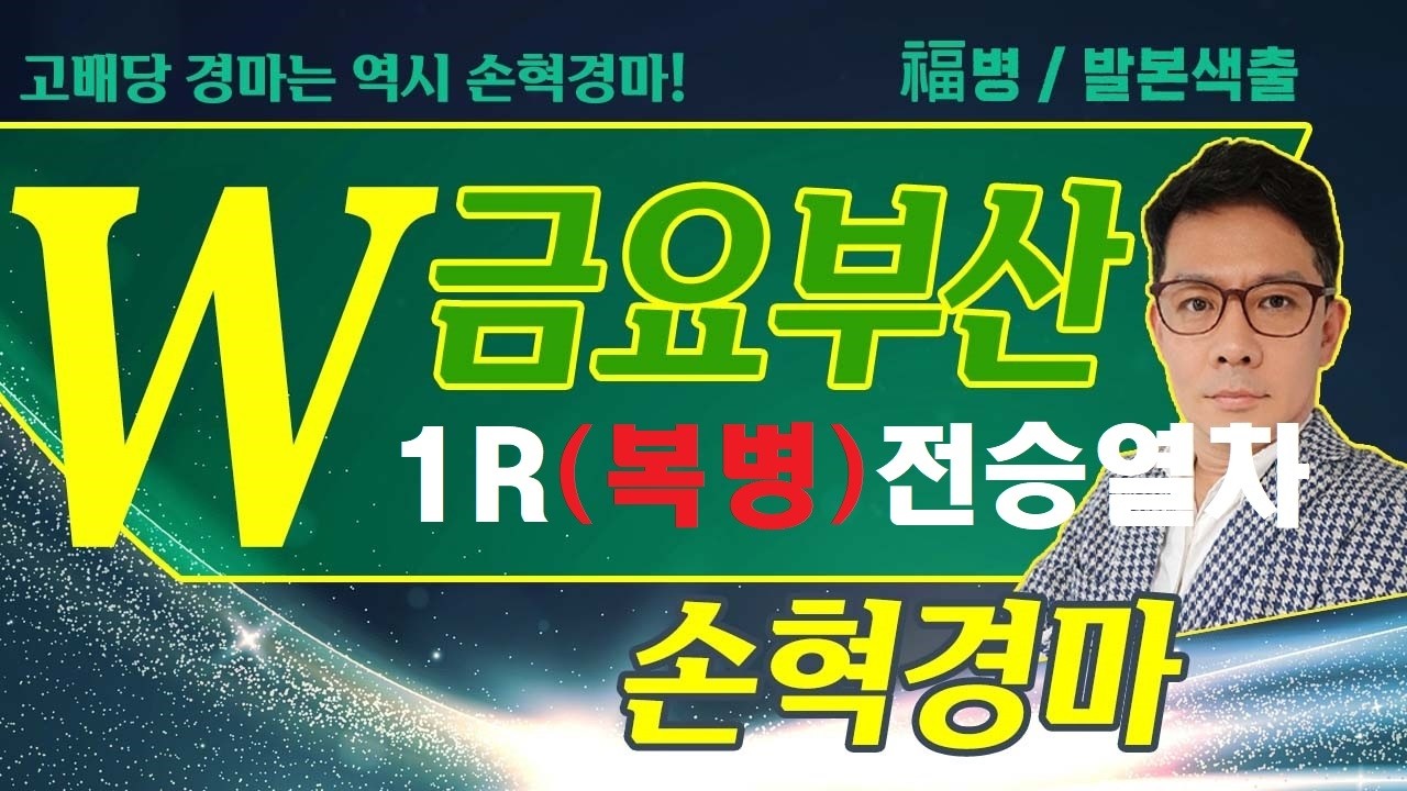 고배당 경마는 역시 손혁 경마 5/29(금)부산 복병마 내용을 확인해 보세요!!