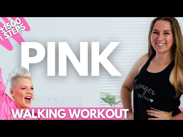 PINK WALKING WORKOUT AT HOME (13min & approx 1500 steps) 