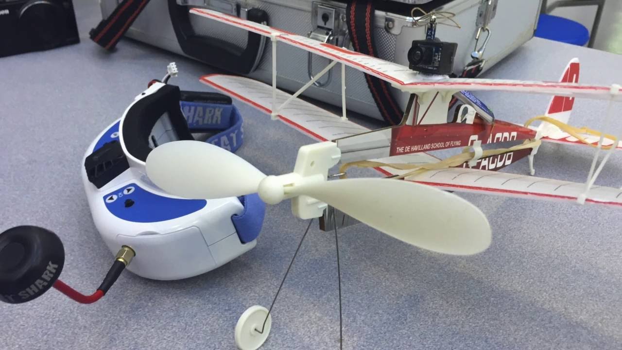 WORLD FIRST! FPV Rubber Band Plane YouTube