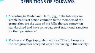 folkways definition