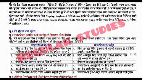 class 11th computer science real paper Punjabi with solutions leaked #pseb #paper #term2