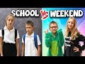 Morning routine school day vs weekend