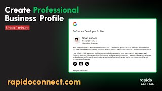 Create Professional Business Profile with RapidoConnect.com