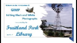 Gimp Editing Black and White Photographs pt 5 of 7