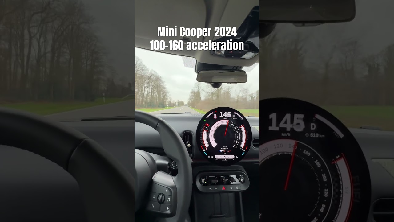 New Mini Cooper 2024 100-160 acceleration. Разгон Mini 