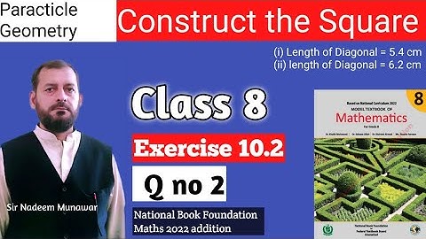 Class 8 Exercise 10.2 Q no 2 NBF maths Ex 10.2 How Construct a Square in Urdu Sir Nadeem Munawar