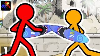 Stickman Legends Go - Fight - Gameplay Walkthrough Part 1 - Beach Brawl! 💥 (Android) screenshot 4