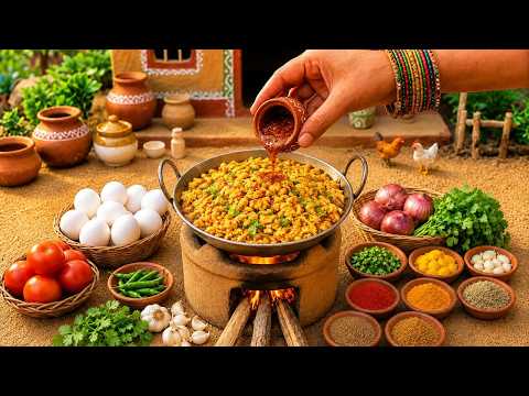 How to Make Tasty Egg Bhurji at Home Recipe 🥚🥘 Satisfying Masala Curry Food ASMR 😋 Tini Foodkey