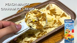 Peach Mango Graham Ice Cream | Creamy Ice Cream Dessert Recipe