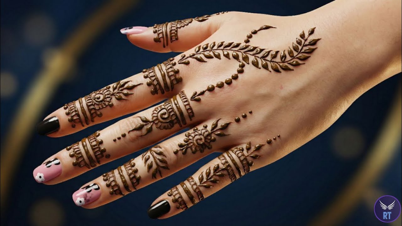 Latest fingers mehndi design/simple jewellery style mehndi/ RT CREATIVITY 