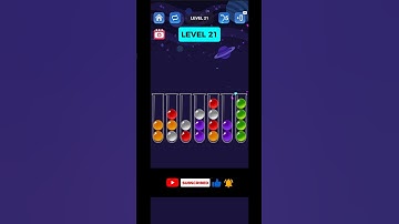 "Ball Sort Puzzle Game | All Levels Walkthrough | Level [21] Full Gameplay"🥎🥎 |  #gaming #minigames