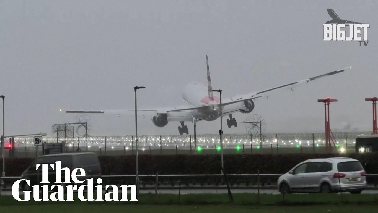 Read more about the article Plane makes bumpy landing at London Heathrow during Storm Gerrit – Guardian News