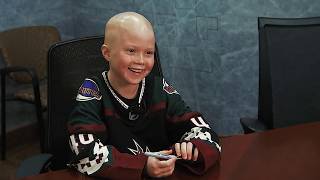 Coyotes Welcome Cancer Patient Leighton Accardo to Hockey Fights Cancer Night