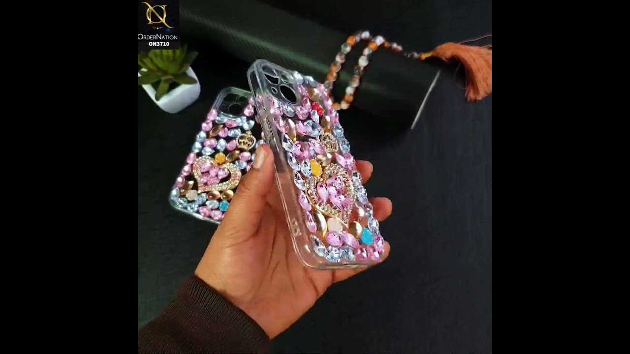 iPhone 13 Pro Max Cover  - Luxury 3D Purse Gems Rhime Stone Bling Soft Silicon Case