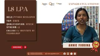 Congratulations Annie Fiorina  for getting placed as a python developer