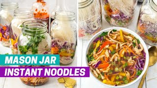 MASON JAR INSTANT NOODLES | Easy, meal prep soup for cozy nights