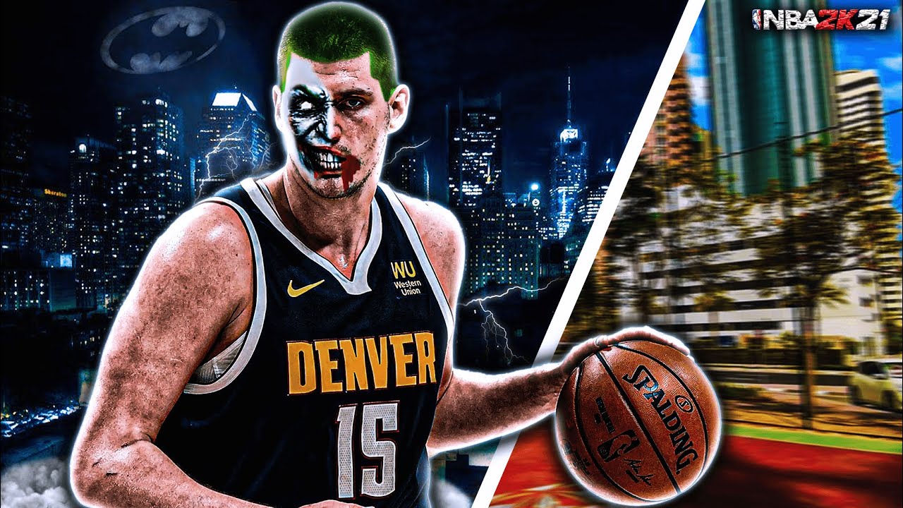 Nikola jokić inside the playing paper and denver nuggets writing on the  side 2K wallpaper download