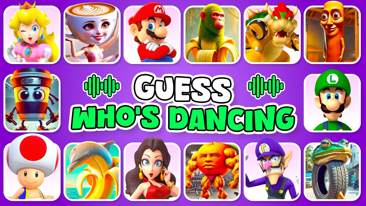 🍄 Угадайте, кто танцует? #9 💃🎶 Персонажи Super Mario Bros танцуют! Дейзи, Пич, Розалина, Валуиджи