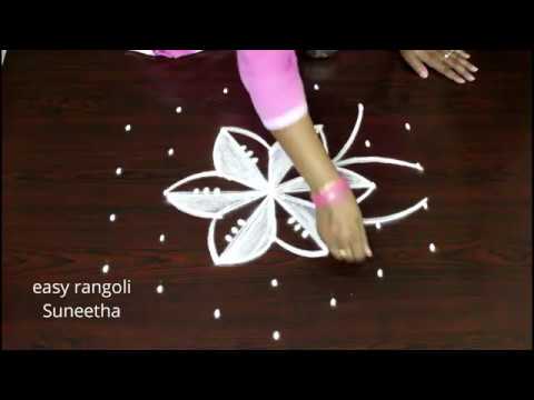Beautiful Daily Kolam || Easy Rangoli With 7 Dots || New Muggulu || Latest Designs