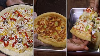 طريقة عمل البيتزا بالجبنة في البيت ? اجمل بيتزا إيطالية بجبنة مطاطية وعجينة قطنية وهشة