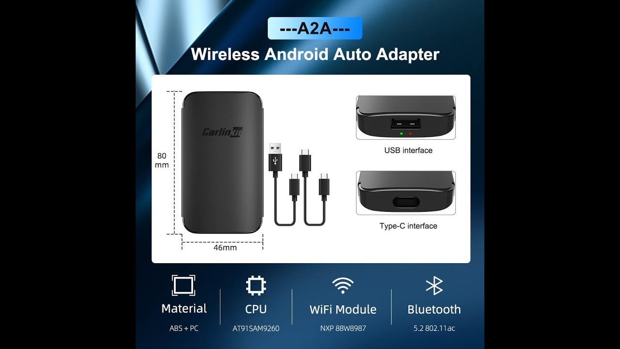 Carlinkit Wireless Android Auto Adapter, Compatible with All Factory ...