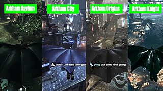 Batman Arkham Asylum vs City vs Origins vs Knight Comparison