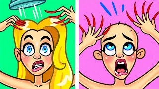 Funny Long Vs Short Hair Problem | Beauty Hacks Makeover Fails | Avocado Family