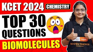 KCET 2024 Chemistry | Biomolecules Top 30 Questions for #kcetchemistry