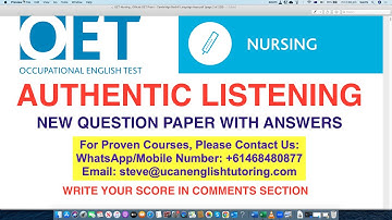 Practise Authentic & Brand New OET Listening Questions #oet #oetlistening #ucan