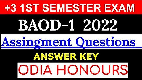 BAOD-1 2022 |  most important QUESTIONS  ANSWER KEY | +3 1ST SEMESTER EXAM