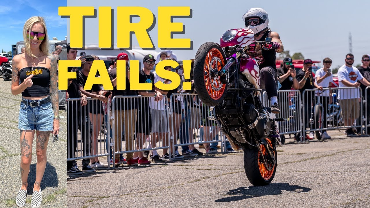 Street Bike Tire FAILS at MOTORCYCLE MANIA Festival in Sacramento, CA