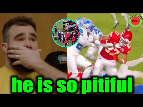 Jason Kelce chokes up reaction to his Travis Kelce's serious injury during Chiefs vs Lions game - YouTube