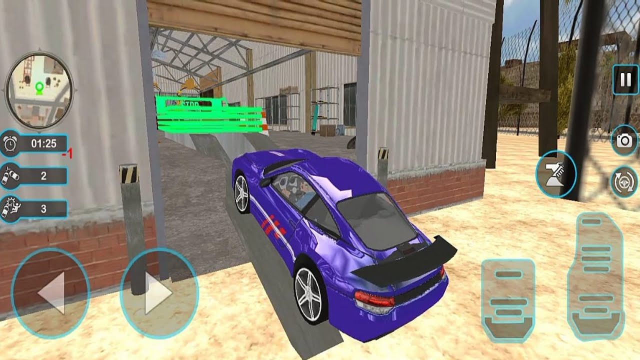 Car Wash Garage Service And Gas Station Game Blue Car
