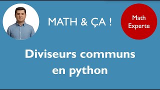 Diviseurs communs en python