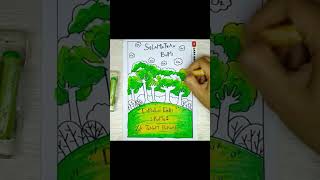 Cara Menggambar Poster Tema Menjaga Lingkungan Menanam Pohon (Ep 618) #shorts