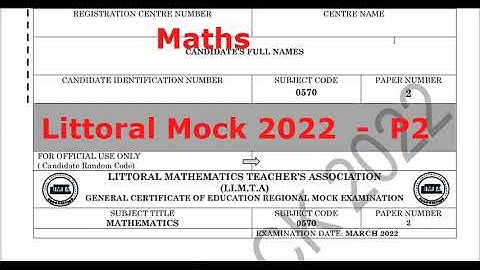 Littoral Mock 2022 Math Paper 2 Section A Correction