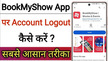 BookMyShow App Ka Account Logout Kaise Kare !! How To Logout Account On BookMyShow App