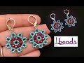 Sleeping Beauty Turquoise Beaded Flower Earring / Beads from Lbeads