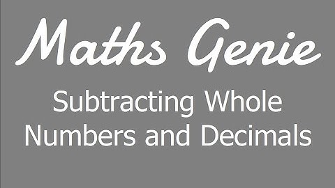 Subtracting Whole Numbers and Decimals