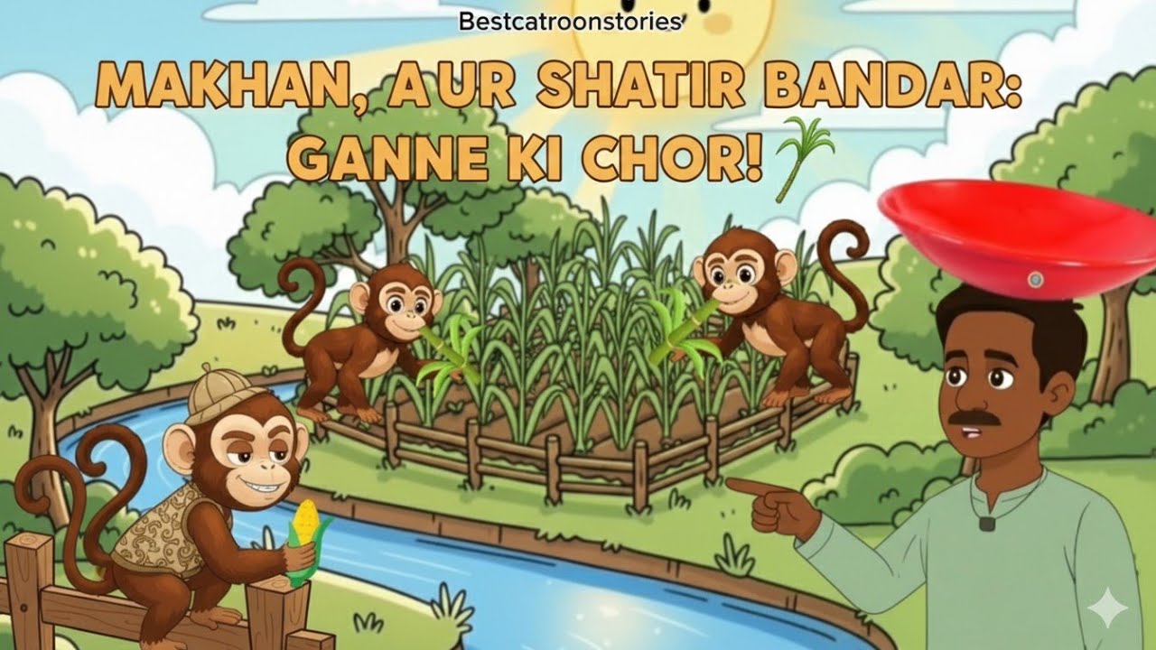 माखन और शरारती बंदर🙉। Mad for kids story. 