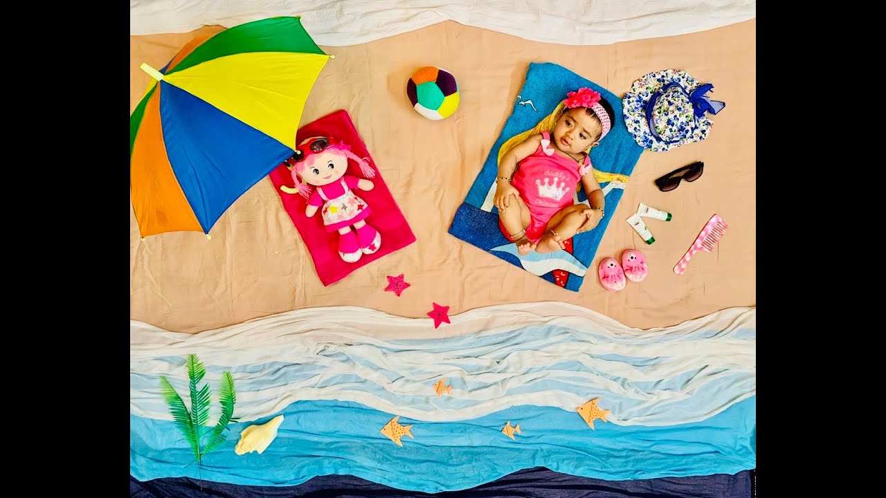 beach themed baby photoshoot