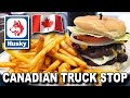 CANADIAN TRUCK STOP 🚚🇨🇦🍔 The KING OF THE ROAD BURGER and Samosas at a HUSKY/ESSO Station