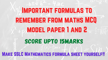 Important formulas to remember from Maths MCQ model paper-1, 2 |Score upto 15 Marks |19th July Exam